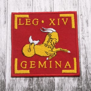 Legio XIV Gemina Roman Legion Patch – Embroidered Iron-On SPQR Military Badge, Roman Standard, Roman Empire Applique for Backpacks & Jackets