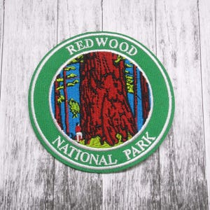 Redwood Park Patch/3.5&quot; Iron-On Embroidered Applique for Jacket & Clothing/Backpacks/Nature Badge/Hiking Patch/Mountain Patch/Souvenir