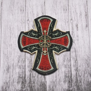 Templar Cross Patch Iron-on Applique for Jacket, Clothing, Backpack, Tote Bag, Vest, knight symbol, crusader, medieval faith, holy warrior