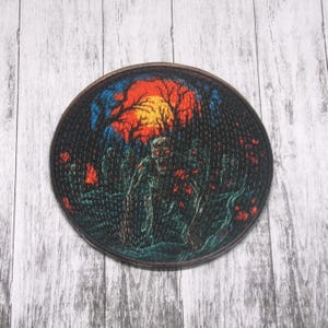 Zombie Apocalypse Patch Iron-on Applique for Jacket, Clothing, Backpack, Tote Bag, Vest, undead horde badge, horror survival fan gear