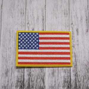 American Flag Patch - United States of America, USA 3-3/8&quot; (Iron on) Sew On Embroidered Patches for Vest Jacket Uniform Shoulder Tactical