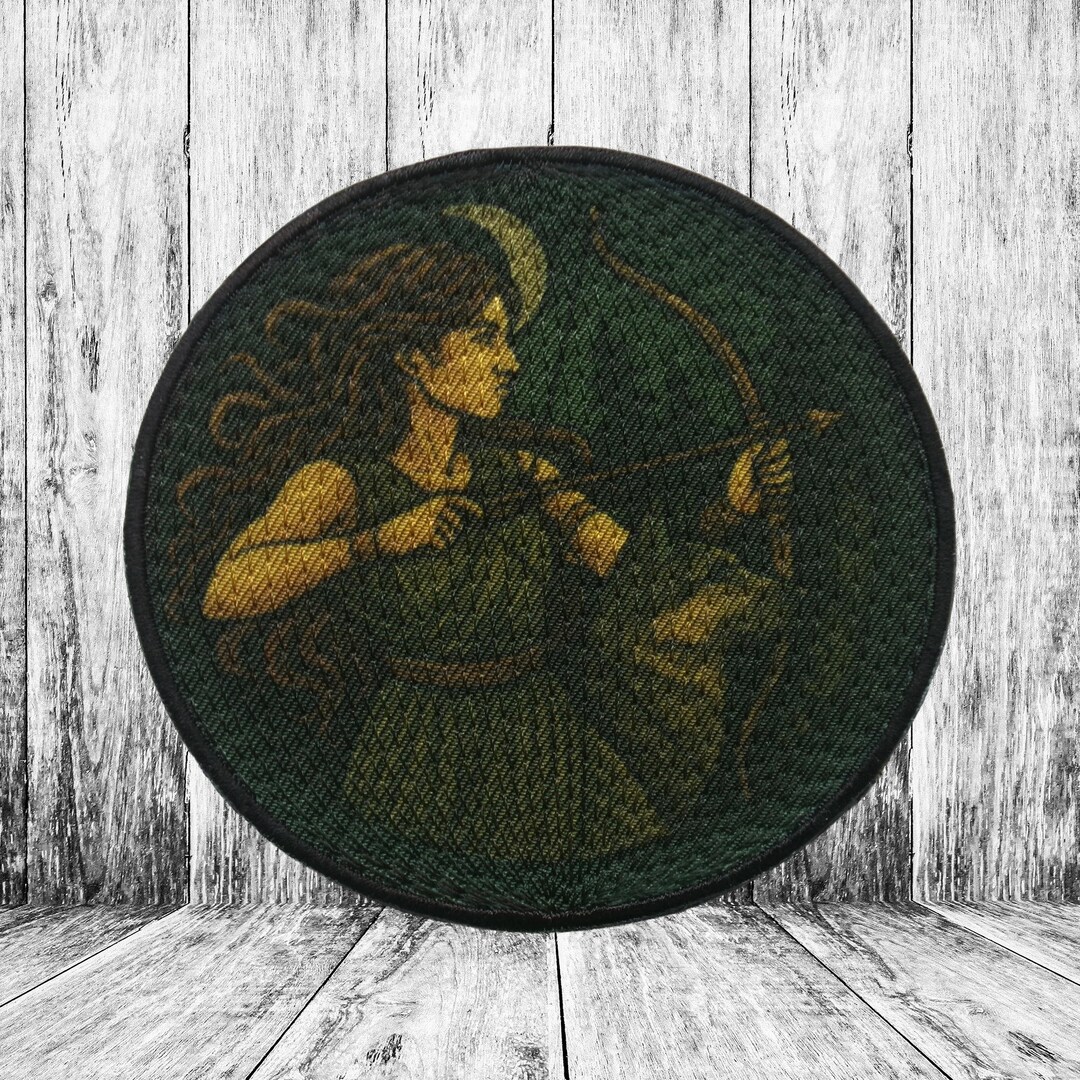 Greek Patch Iron-on Artemis the Huntress Patch/bow Moon Wolf Patch/sew-on Applique ...
