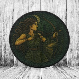 Iron-On Artemis the Huntress Patch/Bow Moon Wolf Patch/Sew-On Applique for Jacket/Backpack/Argonaut/Greek Patch/Myth of Olympus/Girl Power