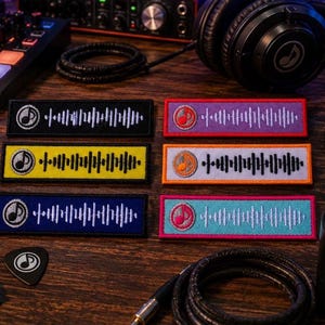 Custom Code Music Patch, Scannable Embroidered Patch, Iron on / Hook & Loop Patches for Backpacks Hats, Custom Song Patches with Scan Code