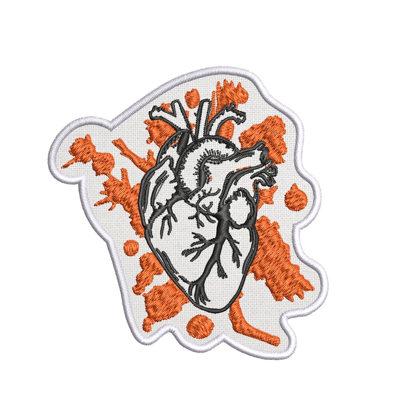Human Heart Anatomy Patch Embroidered Ironon/sewon Applique Etsy