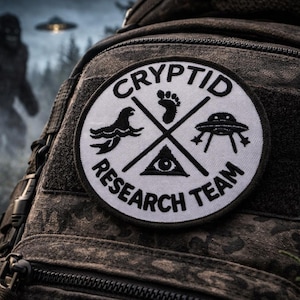 Cryptid Research Team Patch/Iron-On Patch/Paranormal Badge/Folklore Monsters/Embroidered Sew-On Applique for Clothing Vest/Jacket Backpack