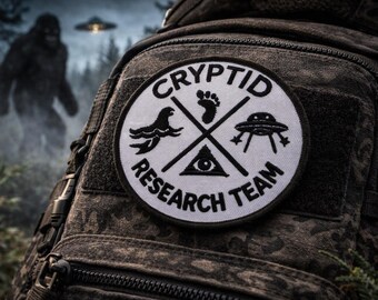 Cryptid Research Team Patch/Iron-On Patch/Paranormal Badge/Folklore Monsters/Embroidered Sew-On Applique for Clothing Vest/Jacket Backpack