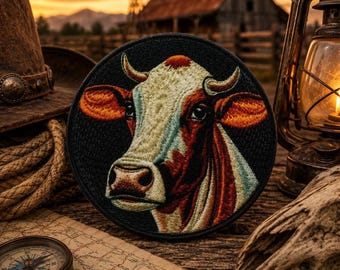 Écusson vache/écusson thermocollant/animal de la ferme/insigne de basse-cour/breloque campagnard/ferme/éleveur/appliqué à coudre pour vêtements gilet/veste chapeaux sac à dos