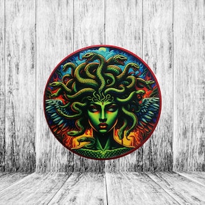 Iron-On Medusa Patch w/Snakes in Hair/Snake Patch/Applique for Clothing/Backpack/Argonaut/Greek Patch/Myth of Olympus/Horror Gift/Legends