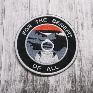 For The Benefit of All Patch Iron-on Applique for Jacket, Clothing, Backpack, Space Badge, Astronaut patch, NASA patch, Planet Mars patch