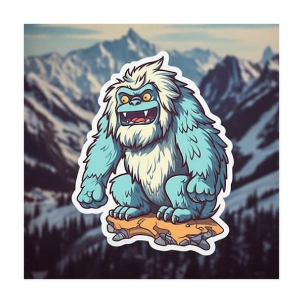 Yeti Decal, Abominable Snowman Vinyl Stickers Decals, Legend Decal for Laptop Car Truck Window Bumper Graphics, Monster, Mythical Creature