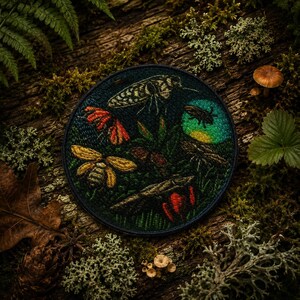 Garden Insect Patch/Iron-on Patch/Pollinator/Bug Lover/Wildflower Plant Life/Sew-On Applique for Clothing Vest/Jacket Backpack Tote Bag