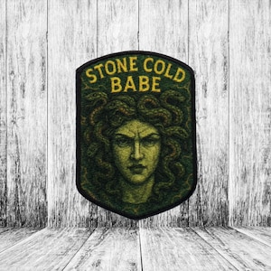Iron-On Medusa Patch/Stone Cold Babe Patch/Snake Patch/Applique for Clothing/Backpack/Argonaut/Greek Patch/Myth of Olympus/Horror Patch/Punk