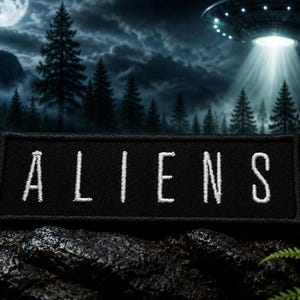 Aliens Patch/Iron-On Patch/Sci-fi Movie/X-Files fan/UFO Believer/Embroidered Sew-on Applique for Clothing Vest/Jacket Hats Backpack