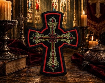 Knight Cross Patch/Iron-on Patch/Medieval Crusader/Christian Faith/Holy Warrior/Sew-On Applique for Clothing Vest/Jacket Hats Backpack Gear
