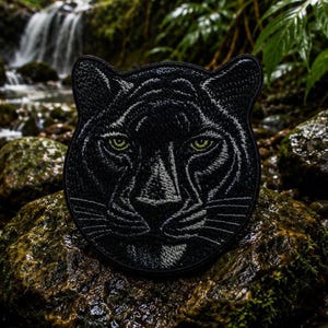 Black Panther Patch/Iron-On Patch/Jungle Badge/Wild Cat/Rainforest Animal Predator/Sew-On Applique for Clothing Vest/Jacket Hats Backpack