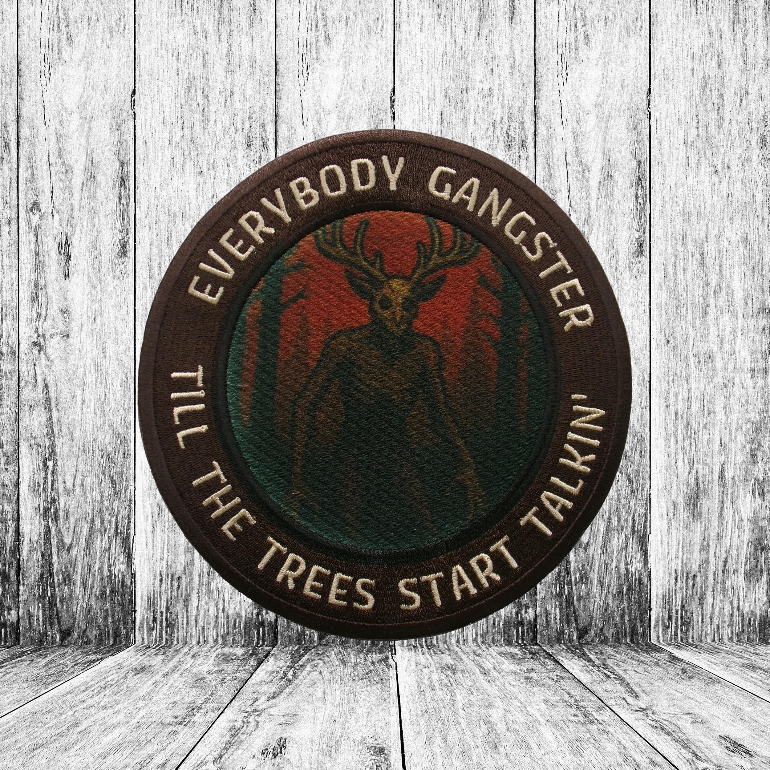 Everybody Gangster Till the Trees Start to Talk – Wendigo Morale Patch – Cryptid Horror Patch – Tactical Hook and Loop Patch/Iron-On Patch