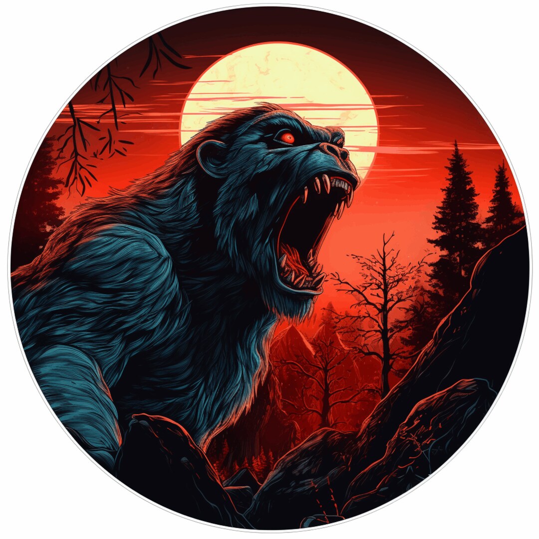 Howling Werewolf Decal Cryptid Vinyl Stickers Decals Myth Etsy