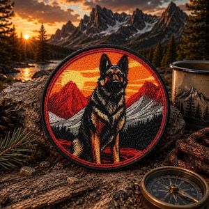 German Shepherd Patch/Iron-on Patch/Family Pet Badge/Dog Lover/Sew-On Applique for Clothing Vest/Jacket Hats Backpack Gear