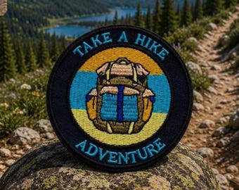 Aufnäher „Wandern“ / Aufbügelaufnäher / Wanderabenteuer-Abzeichen / Naturforscher / Gestickte Applikation zum Aufnähen für Kleidung, Weste, Jacke, Mütze, Rucksack