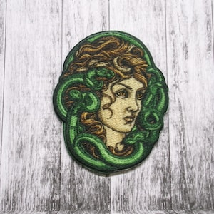 Iron-On Medusa Patch w/Snakes in Hair/Snake Patch/Applique for Clothing/Backpack/Argonaut/Greek Patch/Myth of Olympus/Horror Gift/Legends
