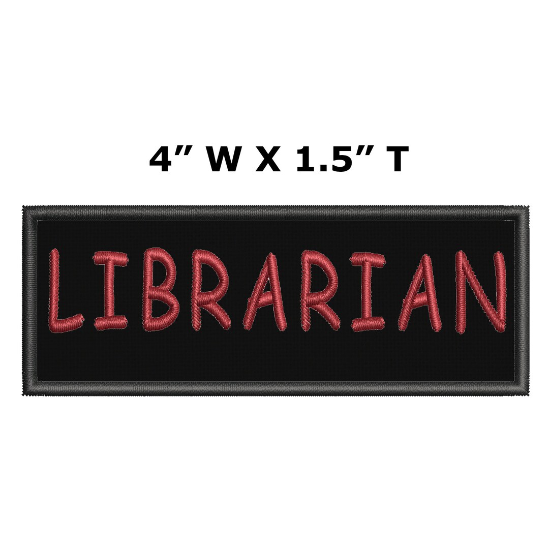 Librarian Embroidered Iron on / Sew on Patch Gift Applique for Vest ...