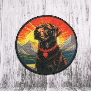 Black Labrador Patch Iron-on Applique for Jacket, Clothing, Backpack, Pet Badge, mountain patch, outdoor explorer, nature gear, dog lover