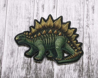 Stegosaurus Patch/Iron-On Patch/Kids Gift/Prehistoric Dinosaur/Fossil Dig/Extinct Animal/Sew-On Applique for Jackets/Vest, Backpack, Clothes