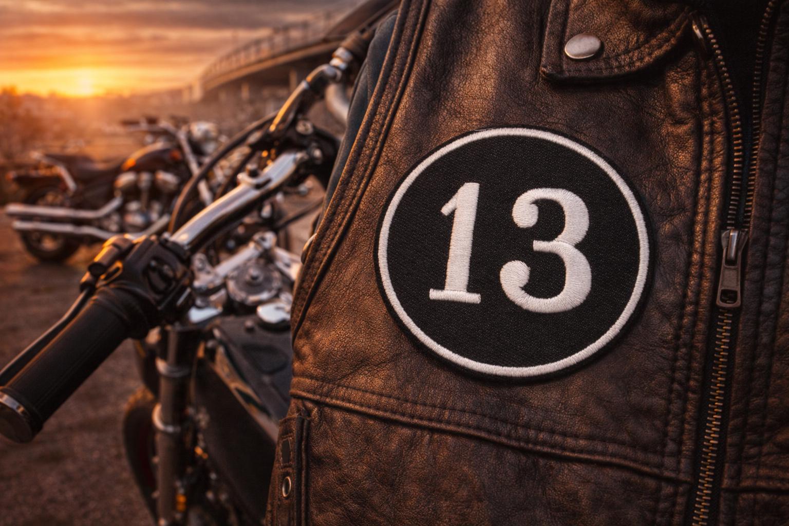 Lucky Number 13 Patch/Iron-on Patch/Biker Vest/outlaw symbol