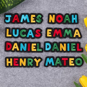 Custom Name Iron on Patches, Custom Text Embroidery Patches, Sew On/Hook & Loop Patch Applique for Clothes Hats Backpacks, Custom Name Patch