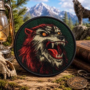Parche de hombre lobo/Parche termoadhesivo/Decoración para disfraz de Halloween/Parches de terror/Monstruos y criaturas/Aplicación para coser en ropa, chalecos, sombreros y mochilas