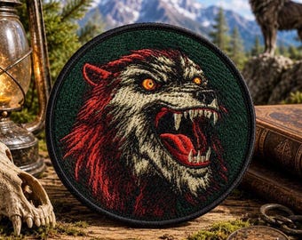 Parche de hombre lobo/Parche termoadhesivo/Decoración para disfraz de Halloween/Parches de terror/Monstruos y criaturas/Aplicación para coser en ropa, chalecos, sombreros y mochilas