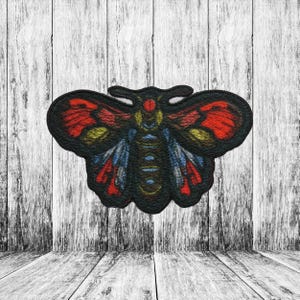Moth Patch Iron-on Applique for Jacket, Clothing, Backpack, Tote Bag, Vest, lunar insect, forest explorer, boho bug, magical nature gift