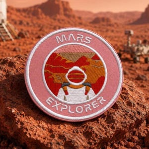 Parche termoadhesivo de explorador de Marte para chaqueta, ropa, mochila, insignia espacial, parche de astronauta, parche de la NASA, parche del sistema solar, planetas