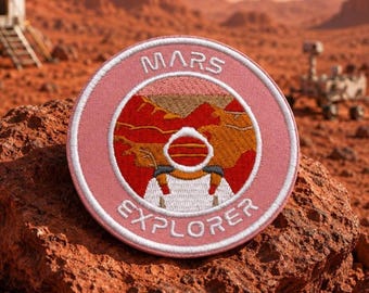 Mars Explorer Patch Iron-on Applique for Jacket, Clothing, Backpack, Space Badge, Astronaut patch, NASA patch, Solar System patch, Planets