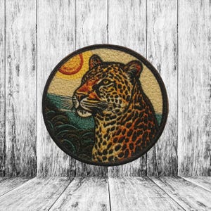 Leopard Patch Iron-on Applique for Jacket, Clothing, Backpack, Tote Bag, Vest, safari trek, wild cat, spotted nature, jungle gift, travel