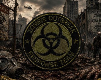 Zombie Outbreak Response Team Patch/Iron On Patch/Halloween Costume Decor/Sci-fi Horror/Embroidered Sew-On Applique for Clothing Backpack