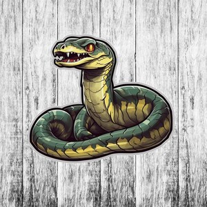 Calcomanía de serpiente, calcomanía de animal salvaje, calcomanías de vinilo de reptil, calcomanía de naturaleza para gráficos de parachoques de ventana de camión de automóvil, calcomanía de criatura del pantano