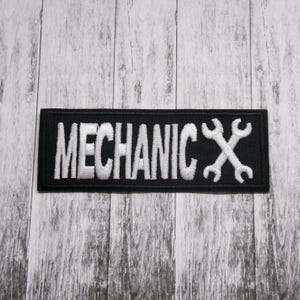 Mechanic Patch Embroidered Iron-on Applique for Jacket, Clothing, Backpack, Vest, garage badge, wrench life, shop work, gearhead patch