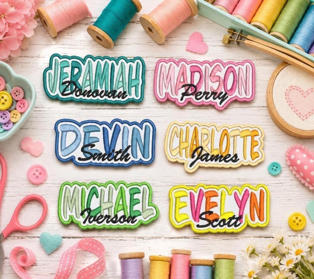 Custom Embroidered Name Patch – Personalized Text Patches | Team ...