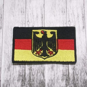 GERMANY FLAG PATCH iron-on embroidered applique Top Quality sew-on/hook Patch Badge Emblem Patches for vest jacket bag hat backpack Applique