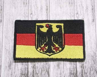 GERMANY FLAG PATCH iron-on embroidered applique Top Quality sew-on/hook Patch Badge Emblem Patches for vest jacket bag hat backpack Applique
