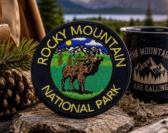 Rocky Mountain National Park Patch/Iron-On Patch/Nature Badge/Camping Hiking/Embroidered Applique for Clothing Vest/Jacket Hat Backpack Gear