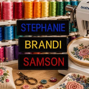 Custom Name Tag Patch/Sew-On Applique for Backpack & Clothing/Hat/Personalized Badge/Uniform/Work Name Patch/Embroidered ID Label