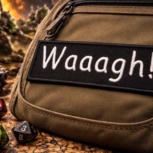 Waaagh! Patch/Iron-On Patch/Tabletop Games/RPG/Xeno & Orcs/Sci-fi Grim Darkness/Embroidered Sew-On Applique for Clothing Jacket Backpack