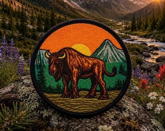 Amerikaanse bizon patch opstrijkappliqué voor jas, rugzak, kleding, draagtas, vest, Great Plains, Frontier, Prairie Life, Western Heritage