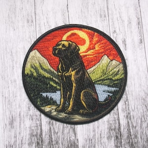 Chocolate Lab Patch Iron-on Applique for Jacket, Clothing, Backpack, Pet Badge, mountain patch, outdoor explorer, nature gear, dog lover