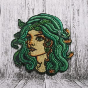 Iron-On Medusa Patch w/Snakes in Hair/Snake Patch/Applique for Clothing/Backpack/Argonaut/Greek Patch/Myth of Olympus/Horror Gift/Legends