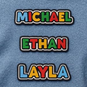 Custom Name Iron on Patches, Custom Text Embroidery Patches, Sew On/Hook & Loop Patch Applique for Clothes Hats Backpacks, Custom Name Patch