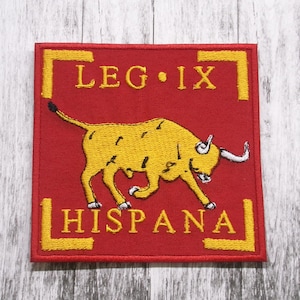 Legio IX Hispana Roman Legion Patch – Embroidered Iron-On SPQR Military Badge, Roman Standard, Roman Empire Applique for Backpacks & Jackets